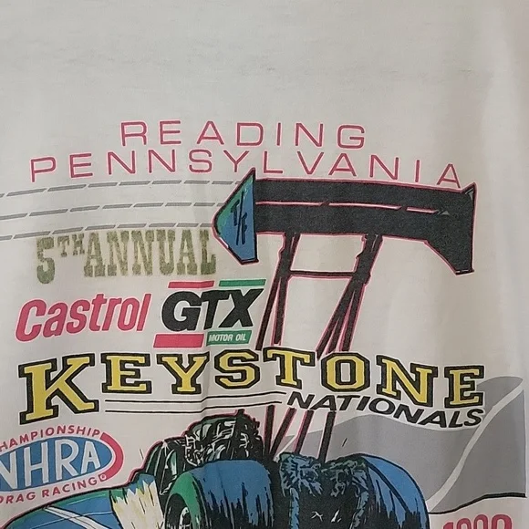 Vintage 1989 NHRA Winston Drag-Racing Shirt M  20th Annual Summernationals Engli - Picture 15 of 16